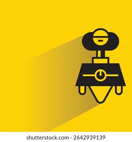 robot avatar with shadow on yellow background