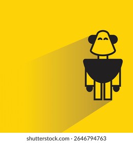 robot avatar with shadow on yellow background