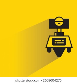 robot avatar with shadow yellow background