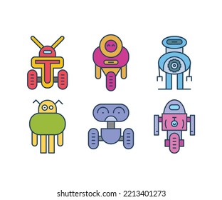 robot avatars set vector illustration