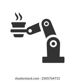 Robot barista icon, Vector Graphics