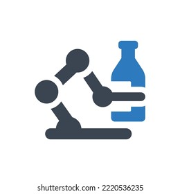 Robot barista icon (Vector illustration)