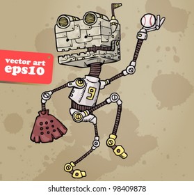 robot baseball. Vector Illustration