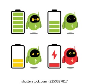 Robot and battery charge indicator icons.