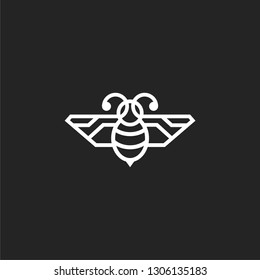 robot bee logo vector illustration