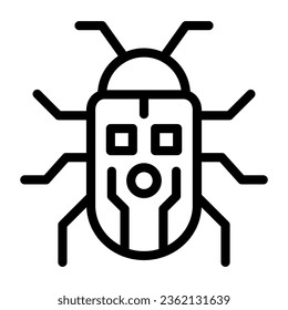 Robot beetle line icon, Robotization concept, robot bug sign on white background, Robotic beetle icon in outline style for mobile concept and web design. Vector graphics