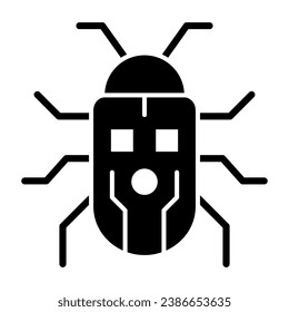 Robot beetle solid icon, Robotization concept, robot bug sign on white background, Robotic beetle icon in glyph style for mobile concept and web design. Vector graphics