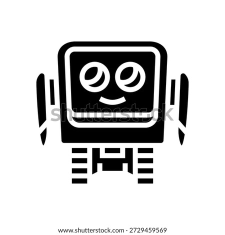 robot big expressive eyes glyph icon vector. robot big expressive eyes sign. isolated symbol illustration