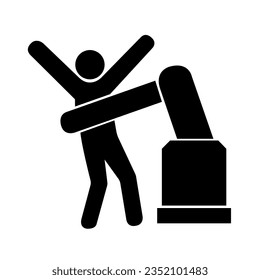 Robot Black Icon,Vector Illustration, Isolate On White Background Label. EPS10