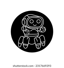 Robot black line icon. Pictogram for web page, mobile app, promo.