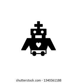 robot black and white icon