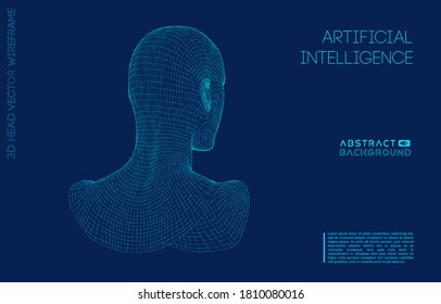 Robot blue eyes android. Artificial intelligence female robot woman.  Iot vision ai female.