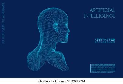 Robot blue eyes android. Artificial intelligence female robot woman.  Iot vision ai female.