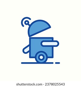robot blue icon, isolated icon in light background, perfect for website, blog, logo, graphic design, social media, UI, mobile app