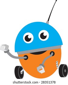 robot blue-orange goes to work