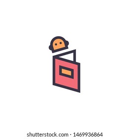 Robot Book Isolated Vector Illustration 