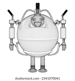 Robot Bot Vector 01. Isolated On White Background. A Vector Illustration Of A Android Robot Bot.