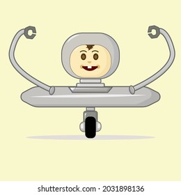 Robot boy character illustration perfect for comics, presentations, advertisements, etc.