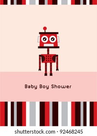 robot boy shower card