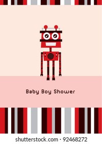 robot boy shower card
