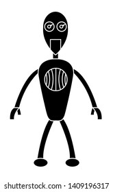 Robot boy simple character. Isolated stock vector illustration