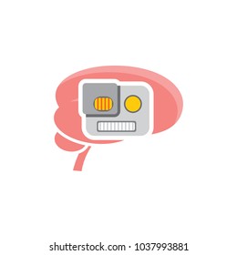 Robot Brain Logo Icon Design