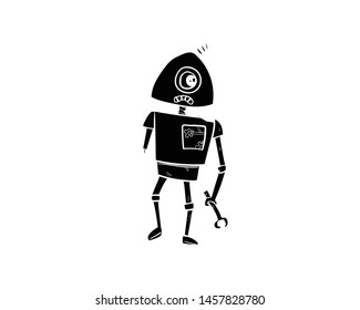 robot broken vector hand drawing 