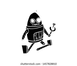 robot broken vector hand drawing 