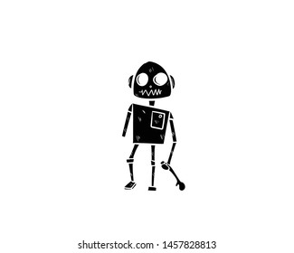 robot broken vector hand drawing 