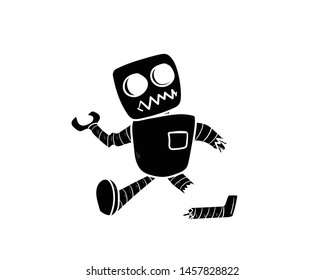 robot broken vector hand drawing 
