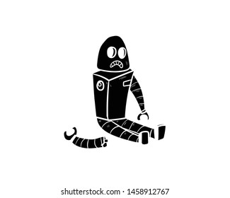 robot broken vector hand drawing 