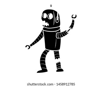 Robot Broken Vector Hand Drawing Stock Vector (Royalty Free) 1458912785