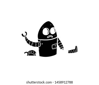 robot broken vector hand drawing 