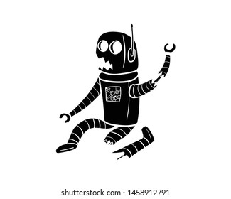 robot broken vector hand drawing 