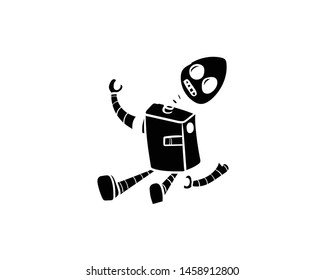 robot broken vector hand drawing 