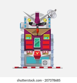 robot building - vector illustration