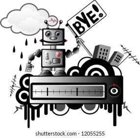 robot with bye plate