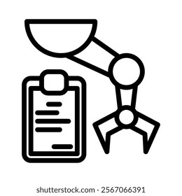 Robot Calibration Icon Lineal Style Vector Illustration