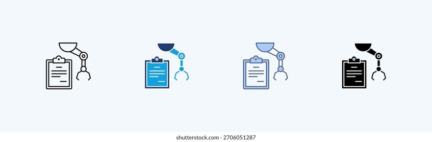 Roboterkalibrierung - Illustrationsvektor mit mehreren Symbolen