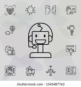 Robot call center icon. Simple set of artificial intelligence icons. One of the collection for websites, web design, mobile app
