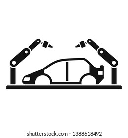 Robot car assembly icon. Simple illustration of robot car assembly vector icon for web design isolated on white background