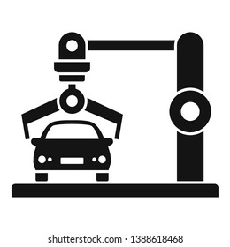 Robot car factory icon. Simple illustration of robot car factory vector icon for web design isolated on white background