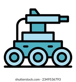 Robot car icon outline vector. Ai android. Artificial ai color flat