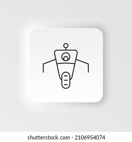 Robot, car icon - Vector. Artificial intelligence neumorphic style vector icon