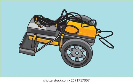 Robot car illustrations are suitable for the design material for robotics that run according to black lines