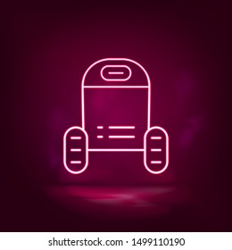 Robot, car neon icon - vector. Artificial intelligence.