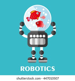 robot card. Vector Illustration