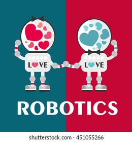 robot card. Vector Illustration