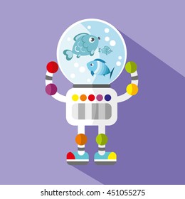 robot card. Vector Illustration