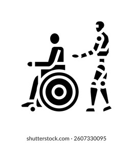 robot caregiver social robotics glyph icon vector. robot caregiver social robotics sign. isolated symbol illustration